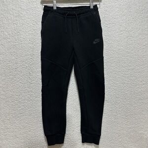 Nike Tech Fleece Sweatpants Boys Sz M Black Joggers Swoosh Logo Sport Athletic